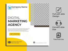 Digital marketing agency social media post or web banner template vector