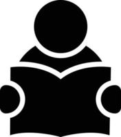 un ícono de una persona o estudiante leyendo un libro vector