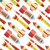 Seamless pattern with space rocket. Vector illustration.