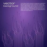 Abstract technological purple background with elements of the microchip. Circuit board background texture. Vector illustration.