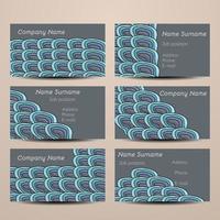 Smooth Doodling Visiting Card Set. Business cards, invitations. Front page and back page. vector