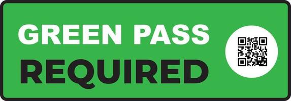 Green pass required on white background vector