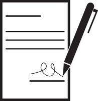 The contract icon. Agreement and signature, pact, accord, convention symbol. Flat vector