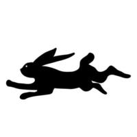 Vector silhouette of rabbit, symbol of Chinese New Year 2023.