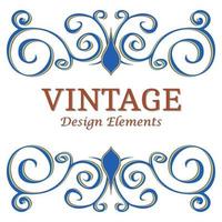 Calligraphic design elements and page decoration. Blue Vintage floral elements for design on a white background. Vector decorative design elements.