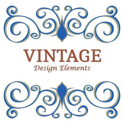 Calligraphic design elements and page decoration. Blue Vintage floral elements for design on a white background. Vector decorative design elements.