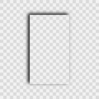 Dark transparent realistic shadow. Shadow of a vertical rectangle isolated on transparent background. Vector illustration.