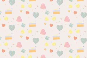 pattern with heart shape and gift boxes in pastel tones abstract pattern vector background for design