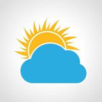 Cloudy day Icon. Multicolored weather icon on white background. Vector illustration.