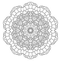 mandala vectorial en blanco y negro. vector mandala para arte, libro de colorear, zendoodle. círculo objeto abstracto aislado sobre fondo blanco.