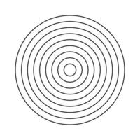Polar grid of 8 concentric circles. Circle diagram divided on segments. Blank polar graph paper. Wheel of life or habits tracker. vector