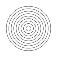 Polar grid of 8 concentric circles. Circle diagram divided on segments. Blank polar graph paper. Wheel of life or habits tracker. vector