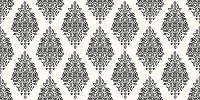 Ikat seamless pattern. Vector geometric Tribal African Indian traditional embroidery background. Bohemian fashion. Ethnic fabric carpet batik ornament chevron textile decoration wallpaper