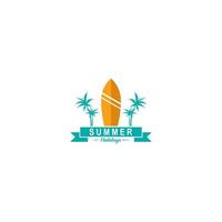 summer surfing logo vector