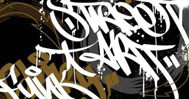 Abstract graffiti art background with scribble throw-up and tagging hand-drawn style. Street art graffiti urban theme for prints, patterns, banners, and textiles in vector format.