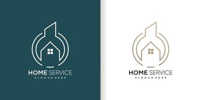 logotipo de servicio a domicilio con ilustración de icono de vector de diseño de concepto creativo