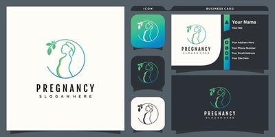 Pregnancy logo with creative design concept premium vector