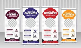 Business agency standee x rollup pullup signage retractable banner design vector template for branding and marketing