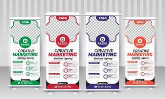 Creative corporate business agency standee x rollup pullup signage retractable banner design vector template for branding and marketing