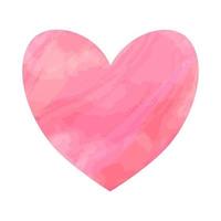 Watercolor painted pink heart, vector element for your design. Vector illustration