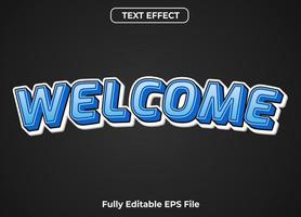 diseño de efecto de texto de bienvenida 3d vector