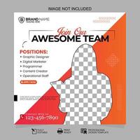 Social Media Join Our Team Post Template Design vector