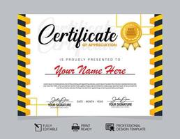 Certificate of Appreciation Design Template vector