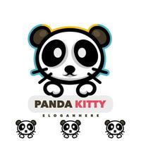 Cute panda kitty logo