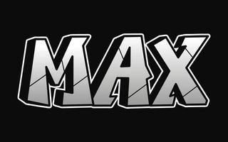 max word graffiti estilo letras.vector dibujado a mano garabato dibujos animados logotipo ilustración.funny cool max letras, moda, estilo graffiti impreso para camiseta, concepto de póster vector