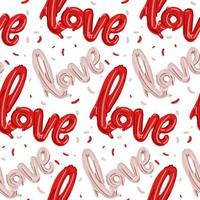 A pattern of balloons in the form of the inscription love. Mother-of-pearl balls with glitter. Background for printing on textiles and paper. Gift wrapping for the Valentine's Day holiday vector