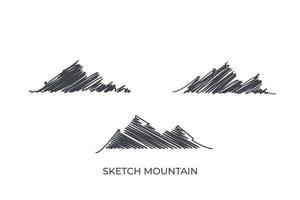 sketch art mountains set vector