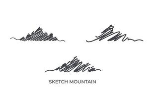 sketch mountains set vector