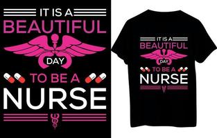diseño de camiseta de enfermera vector