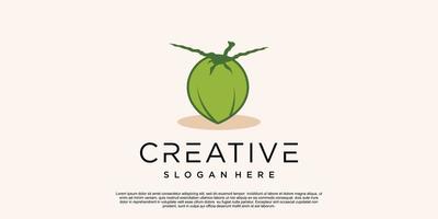 Coconut logo design simple concept Premium Vector