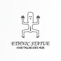 estatua étnica simple con imagen de arte lineal icono gráfico diseño de logotipo concepto abstracto stock vectorial. se puede usar como un símbolo relacionado con el arte o el motivo vector