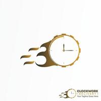 Simple Combination of clock, gear and speed image graphic icon logo design abstract concept vector stock. Can be used as a symbol related to the dateline or speed