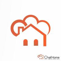 Simple house and chef hat or Chef Home image graphic icon logo design abstract concept vector stock. can be used as a corporate identity related to cuisine or food