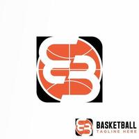 letra bb o 33 fuente en flip y baloncesto imagen icono gráfico diseño de logotipo concepto abstracto vector stock. se puede utilizar como identidad corporativa relacionada con la inicial o el deporte