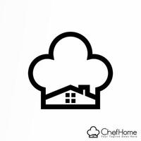 Simple house and chef hat or Chef Home image graphic icon logo design abstract concept vector stock. can be used as a corporate identity related to cuisine or food