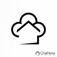 casa simple y sombrero de chef o chef hogar imagen icono gráfico diseño de logotipo concepto abstracto vector stock. se puede utilizar como una identidad corporativa relacionada con la cocina o la comida