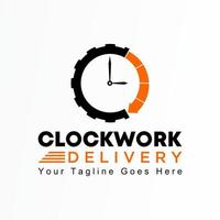 reloj de flecha simple y engranaje mecanismo de relojería imagen icono gráfico diseño de logotipo concepto abstracto vector stock. se puede utilizar como identidad corporativa relacionada con la velocidad o el temporizador