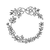 colección de arte de hojas de hierbas florales naturales flores en estilo silueta. ilustración elegante de belleza decorativa para diseño floral dibujado a mano vector