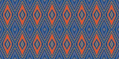 Ethnic textile fabric patterns background. Tribal Ikat geometry fabric seamless pattern vintage retro style. African motif royal luxurious ornate elegant ancient abstract ornament print vector. vector