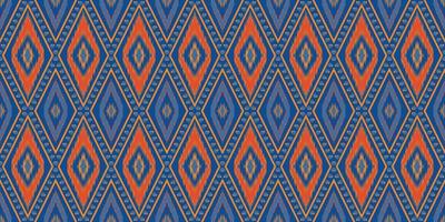 Ethnic textile fabric patterns background. Tribal Ikat geometry fabric seamless pattern vintage retro style. African motif royal luxurious ornate elegant ancient abstract ornament print vector. vector