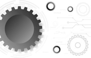 Abstract technology cog gear wheels circle background vector illustration Gear blueprint technical background. Cogs and wheels in black and white color. Abstract parts of engine. Vector illustration.