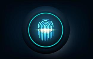 Fingerprint scan. Biometric fingerprints identification. Security system thumb lines authentication. Finger-print scanning identification system. Biometric authorization and business security concept. vector