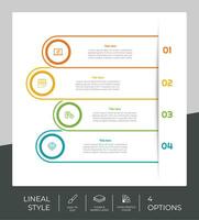 Line option square infographic with paper effect concept for finance corporate. Option infographic can be used for presentation, brochure and marketing. vector