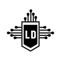 diseño de logotipo de letra ld.diseño de logotipo de letra ld inicial creativo ld. concepto de logotipo de letra de iniciales creativas ld. vector