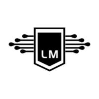 Diseño de logotipo de letra lm. Diseño de logotipo de letra lm inicial creativo de lm. Concepto de logotipo de letra de iniciales creativas lm. vector