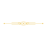 elemento de diseño art deco dorado png